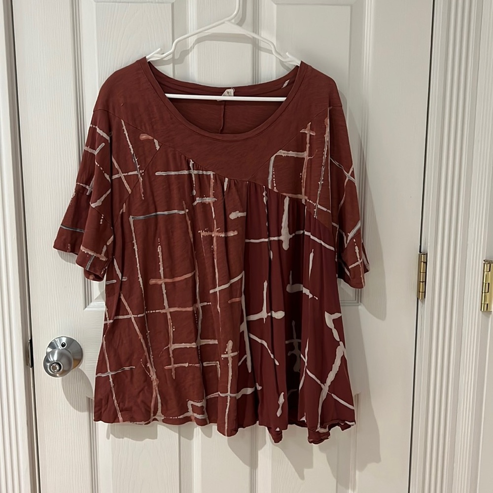 Anthropologie Short Sleeve Drop Shoulder Top